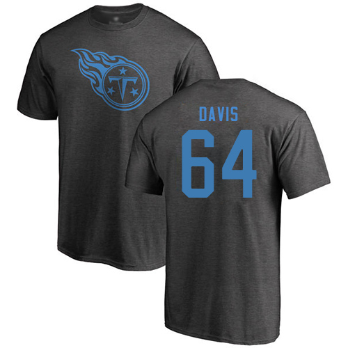 Tennessee Titans Men Ash Nate Davis One Color NFL Football #64 T Shirt